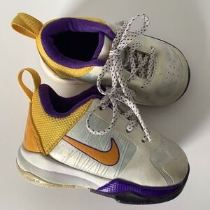 Nike Kobe 2009 Zoom "Lakers Home" Baby 4C Basketball Shoes Sneakers Purple Gold
